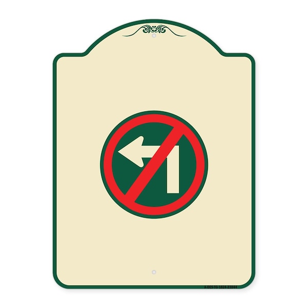 Signmission No Left Turn Graphic Only Heavy-Gauge Aluminum Architectural Sign, 24" x 18", TG-1824-23844 A-DES-TG-1824-23844 - main